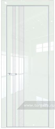 Дверь со стеклом ProfilDoors 20LE Лак классик с кромкой Серебро ( ДаркВайт люкс)