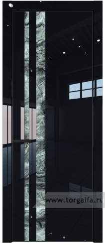 Дверь со стеклом ProfilDoors 20LE Атриум серебро с кромкой Черный матовый RAL9005 (Черный люкс)