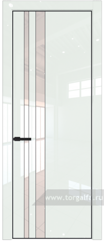 Дверь со стеклом ProfilDoors 20LE Lacobel Белый лак с кромкой Черный матовый RAL9005 ( ДаркВайт люкс)