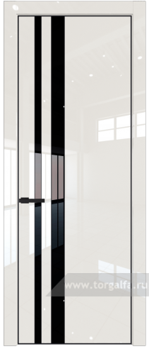 Дверь со стеклом ProfilDoors 20LE Lacobel Черный лак с кромкой Черный матовый RAL9005 (Магнолия люкс)