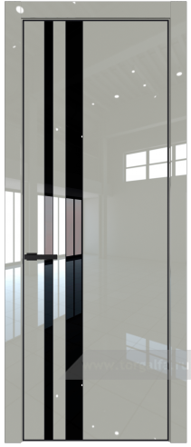 Дверь со стеклом ProfilDoors 20LE Lacobel Черный лак с кромкой Черный матовый RAL9005 (Галька люкс)