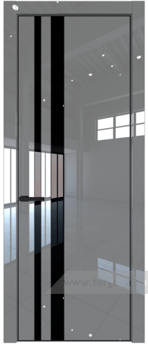 Дверь со стеклом ProfilDoors 20LE Lacobel Черный лак с кромкой Черный матовый RAL9005 (Грей люкс)
