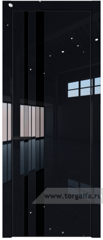 Дверь со стеклом ProfilDoors 20LE Lacobel Черный лак с кромкой Черный матовый RAL9005 (Черный люкс)