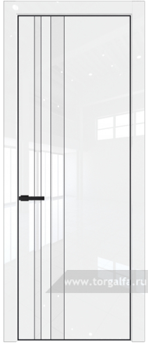 Дверь со стеклом ProfilDoors 20LE Лак классик с кромкой Черный матовый RAL9005 (Белый люкс)
