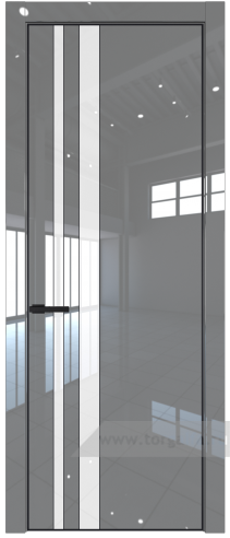 Дверь со стеклом ProfilDoors 20LE Лак классик с кромкой Черный матовый RAL9005 (Грей люкс)