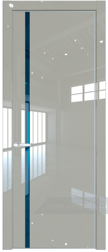 Дверь со стеклом ProfilDoors 21LE Зеркало Blue с кромкой Серебро (Галька люкс)