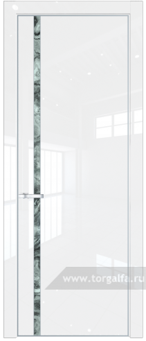 Дверь со стеклом ProfilDoors 21LE Атриум серебро с кромкой Серебро (Белый люкс)