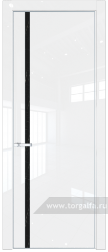 Дверь со стеклом ProfilDoors 21LE Неро мрамор с кромкой Серебро (Белый люкс)