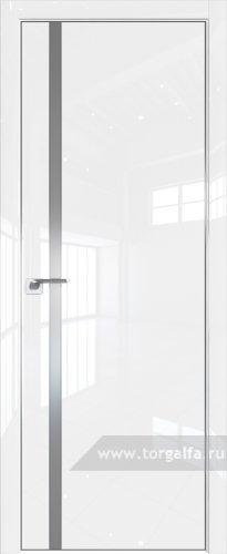 Дверь со стеклом ProfilDoors 21LE Lacobel Серебряный лак с кромкой Серебро (Белый люкс)