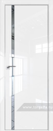 Дверь со стеклом ProfilDoors 21LE Зеркало с кромкой Серебро (Белый люкс)