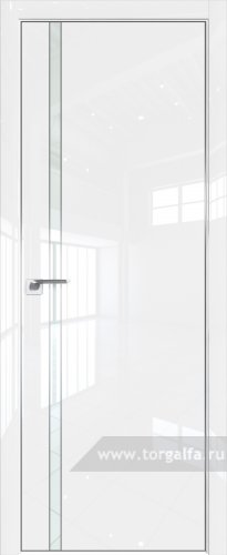 Дверь со стеклом ProfilDoors 21LE Lacobel Белый лак с кромкой Серебро (Белый люкс)
