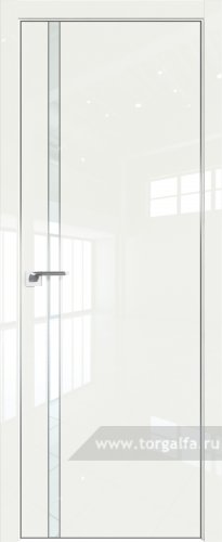 Дверь со стеклом ProfilDoors 21LE Lacobel Белый лак с кромкой Серебро ( ДаркВайт люкс)