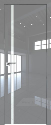 Дверь со стеклом ProfilDoors 21LE Lacobel Белый лак с кромкой Серебро (Грей люкс)