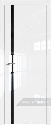 Дверь со стеклом ProfilDoors 21LE Lacobel Черный лак с кромкой Серебро (Белый люкс)