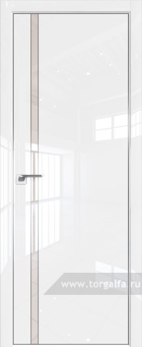 Дверь со стеклом ProfilDoors 21LE Lacobel Перламутровый лак с кромкой Серебро (Белый люкс)