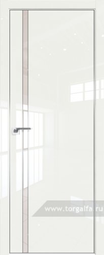 Дверь со стеклом ProfilDoors 21LE Lacobel Перламутровый лак с кромкой Серебро ( ДаркВайт люкс)