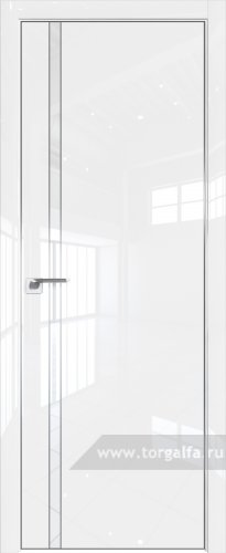 Дверь со стеклом ProfilDoors 21LE Лак классик с кромкой Серебро (Белый люкс)