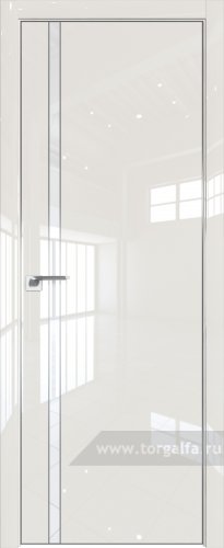 Дверь со стеклом ProfilDoors 21LE Лак классик с кромкой Серебро (Магнолия люкс)