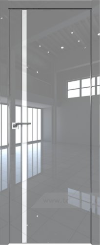 Дверь со стеклом ProfilDoors 21LE Лак классик с кромкой Серебро (Грей люкс)