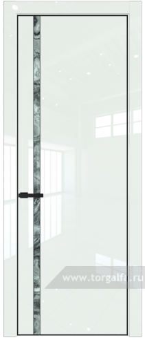 Дверь со стеклом ProfilDoors 21LE Атриум серебро с кромкой Черный матовый RAL9005 ( ДаркВайт люкс)