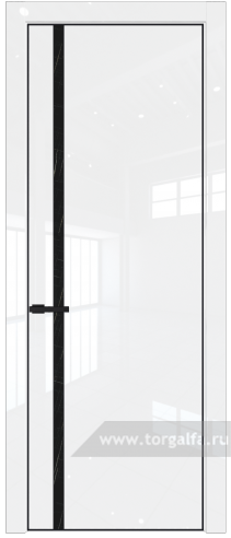 Дверь со стеклом ProfilDoors 21LE Неро мрамор с кромкой Черный матовый RAL9005 (Белый люкс)