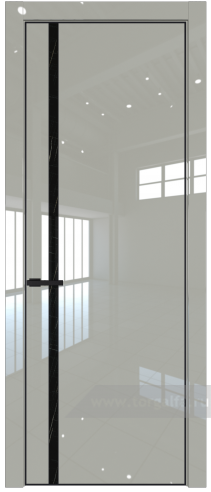 Дверь со стеклом ProfilDoors 21LE Неро мрамор с кромкой Черный матовый RAL9005 (Галька люкс)