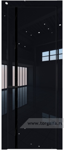 Дверь со стеклом ProfilDoors 21LE Неро мрамор с кромкой Черный матовый RAL9005 (Черный люкс)