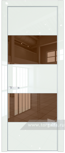 Дверь со стеклом ProfilDoors 22LE Зеркало Bronza с кромкой Серебро ( ДаркВайт люкс)