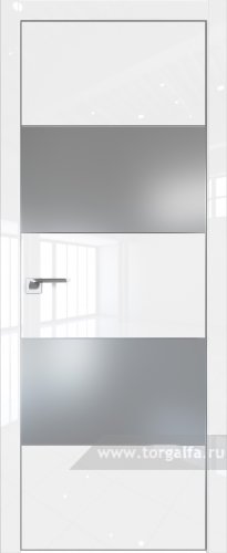 Дверь со стеклом ProfilDoors 22LE Lacobel Серебряный лак с кромкой Серебро (Белый люкс)