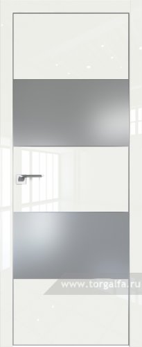 Дверь со стеклом ProfilDoors 22LE Lacobel Серебряный лак с кромкой Серебро ( ДаркВайт люкс)