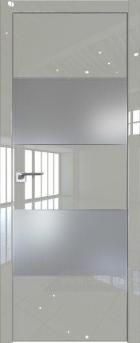 Дверь со стеклом ProfilDoors 22LE Lacobel Серебряный лак с кромкой Серебро (Галька люкс)