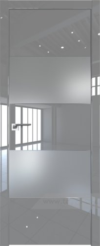 Дверь со стеклом ProfilDoors 22LE Lacobel Серебряный лак с кромкой Серебро (Грей люкс)