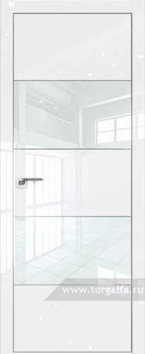 Дверь со стеклом ProfilDoors 22LE Lacobel Белый лак с кромкой Серебро (Белый люкс)