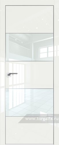 Дверь со стеклом ProfilDoors 22LE Lacobel Белый лак с кромкой Серебро ( ДаркВайт люкс)