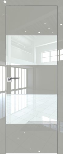 Дверь со стеклом ProfilDoors 22LE Lacobel Белый лак с кромкой Серебро (Галька люкс)