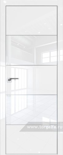 Дверь со стеклом ProfilDoors 22LE Лак классик с кромкой Серебро (Белый люкс)
