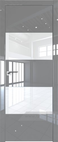 Дверь со стеклом ProfilDoors 22LE Лак классик с кромкой Серебро (Грей люкс)