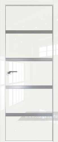Дверь со стеклом ProfilDoors 23LE Lacobel Серебряный лак с кромкой Матовая ( ДаркВайт люкс)