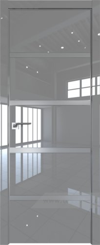 Дверь со стеклом ProfilDoors 23LE Lacobel Серебряный лак с кромкой Матовая (Грей люкс)