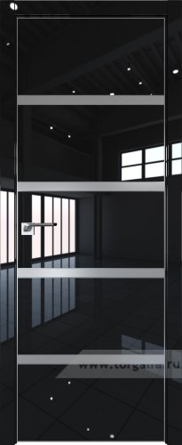 Дверь со стеклом ProfilDoors 23LE Lacobel Серебряный лак с кромкой Матовая (Черный люкс)