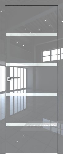 Дверь со стеклом ProfilDoors 23LE Lacobel Белый лак с кромкой Матовая (Грей люкс)