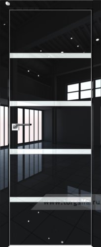 Дверь со стеклом ProfilDoors 23LE Lacobel Белый лак с кромкой Матовая (Черный люкс)