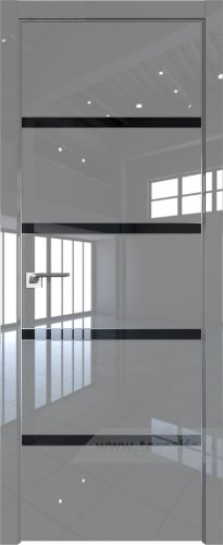 Дверь со стеклом ProfilDoors 23LE Lacobel Черный лак с кромкой Матовая (Грей люкс)
