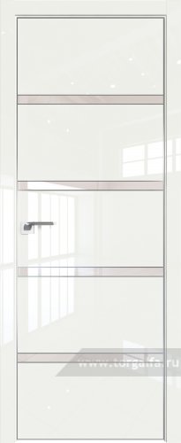 Дверь со стеклом ProfilDoors 23LE Lacobel Перламутровый лак с кромкой Матовая ( ДаркВайт люкс)