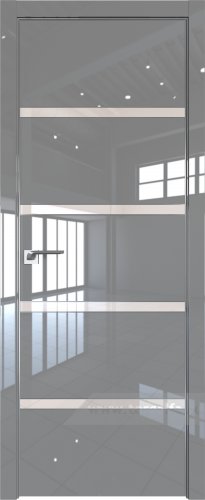 Дверь со стеклом ProfilDoors 23LE Lacobel Перламутровый лак с кромкой Матовая (Грей люкс)