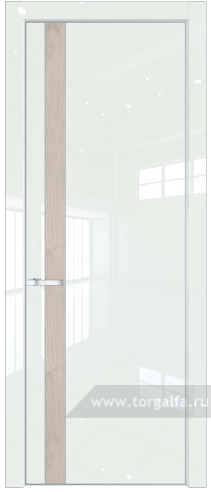 Глухая дверь ProfilDoors 18LE вставка Каштан светлый с кромкой Серебро ( ДаркВайт люкс)