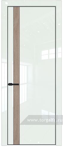 Глухая дверь ProfilDoors 18LE вставка Дуб Сонома с кромкой Черный матовый RAL9005 ( ДаркВайт люкс)
