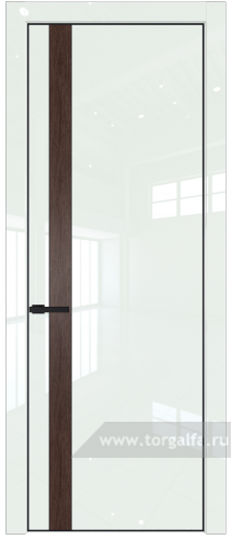 Глухая дверь ProfilDoors 18LE вставка Дуб Тобакко с кромкой Черный матовый RAL9005 ( ДаркВайт люкс)