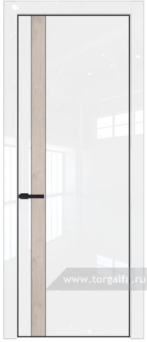 Глухая дверь ProfilDoors 18LE вставка Каштан светлый с кромкой Черный матовый RAL9005 (Белый люкс)