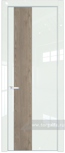 Глухая дверь ProfilDoors 19LE вставка Каштан темный с кромкой Серебро ( ДаркВайт люкс)